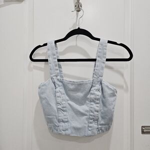 ZARA: denim crop tank | size: S